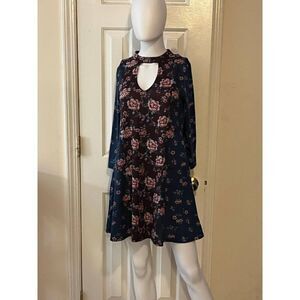 Women's Summer Mini Floral Print Dress Large Multi-Color Summer